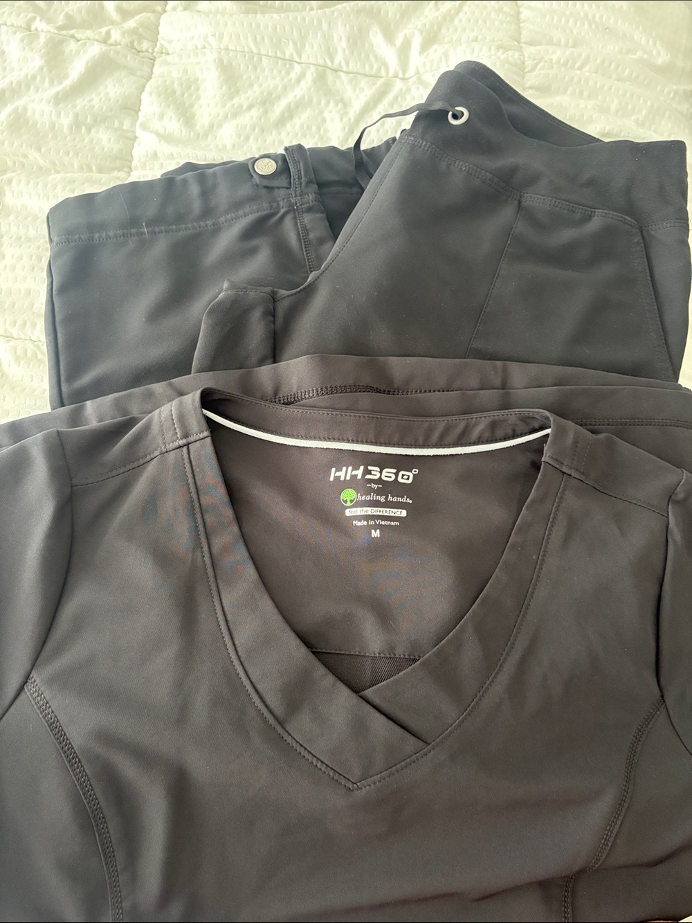 healing hands HH360 Black V-Neck Scrub Top